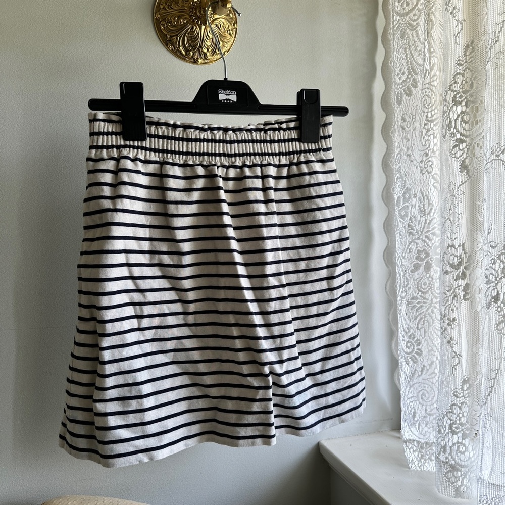 J. Crew Black and White Striped Skirt